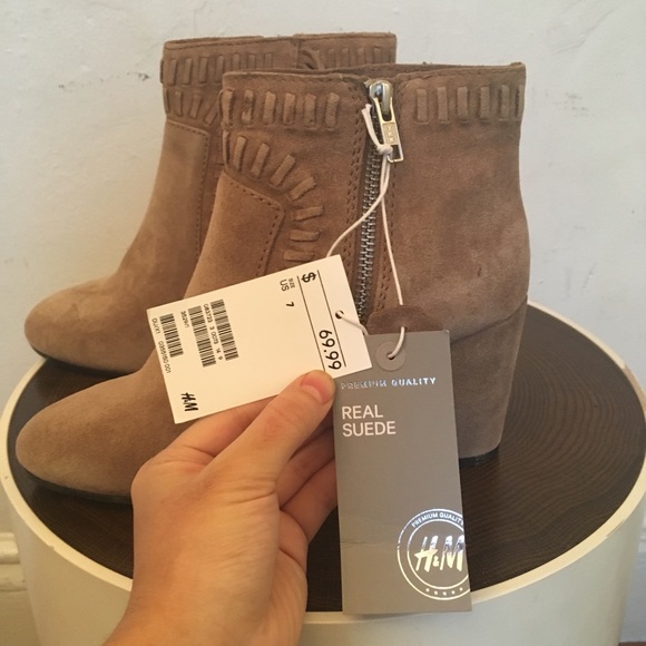 Western-style Fringe Tassels Tan Suede Ankle Boots - Picture 6 of 7